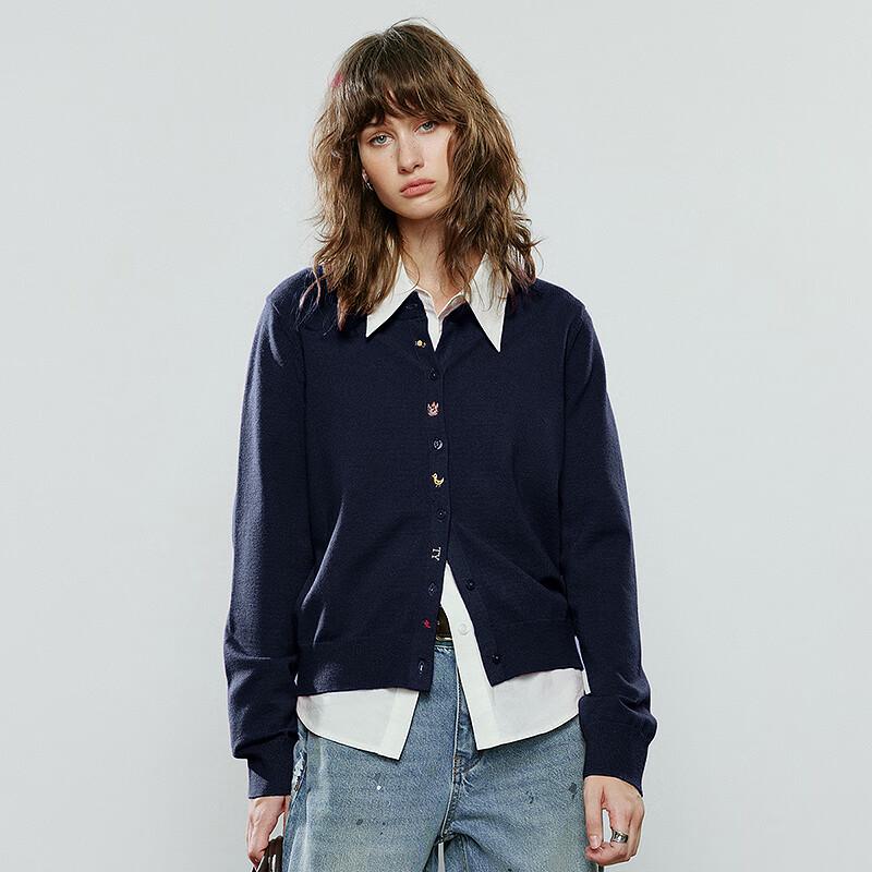 Women's Winter Embroidered Animal Knit Cardigan