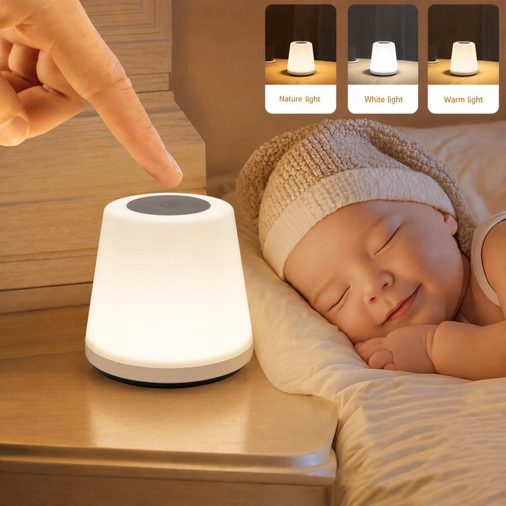 Xiaomi Modern Cordless Table Lamp, Touch Control 3 Color Ambient Lamp, Portable Desk Lamp for Home Decoration