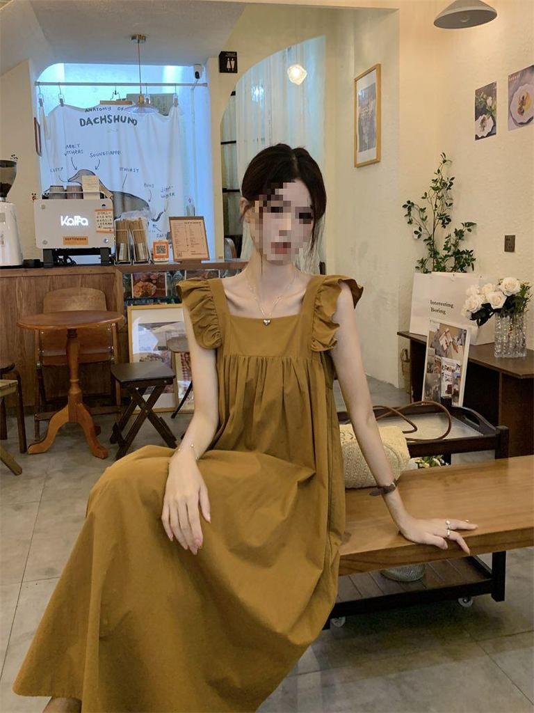 Elegant Summer Puff Sleeve Bow-Tie Backless Dress