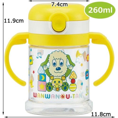 Skater Baby Straw Mug with Double Handles, 260ml, Foldable Handle, Inai Inai Baa (Peek-a-Boo) Design, Suitable for Ages 1+, KSHW1N-A