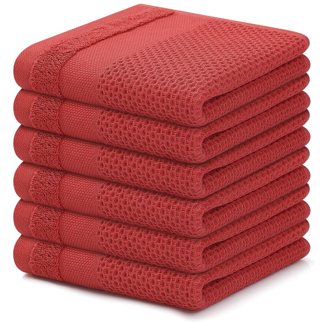 Olanly Kitchen Cotton Towels Honeycomb Breathable 100% Cotton Dish Cloths Reusable Absorbent Household Washable Cleaning Cloths