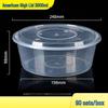 3000ml Disposable Round High-Lid Fruit Container