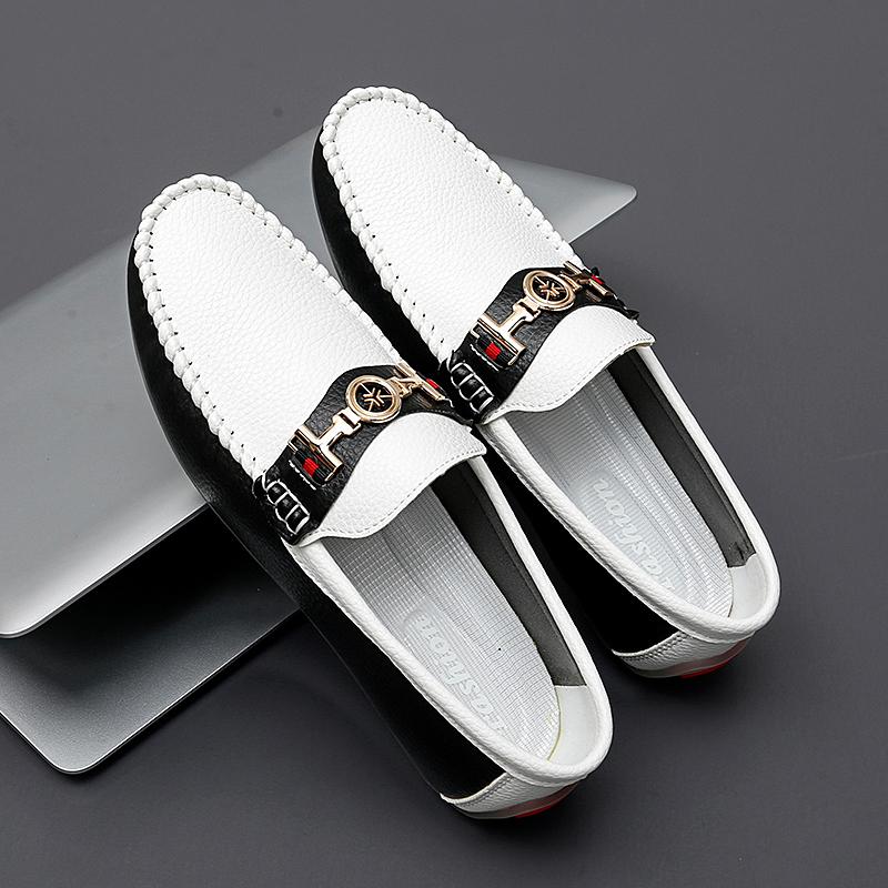 Fashion Comfy Leather Mens Casual Shoes Stylish Soft Men Loafers Elegantes Moccasins Breathable Slip on Male Boat Shoes New Dress Flats