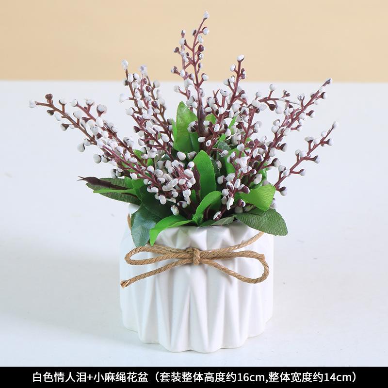 Simulated Potted Plants, Plastic False Flower Ornaments, Artificial Plants Bonsai Dining Table Decorations, Photography Props