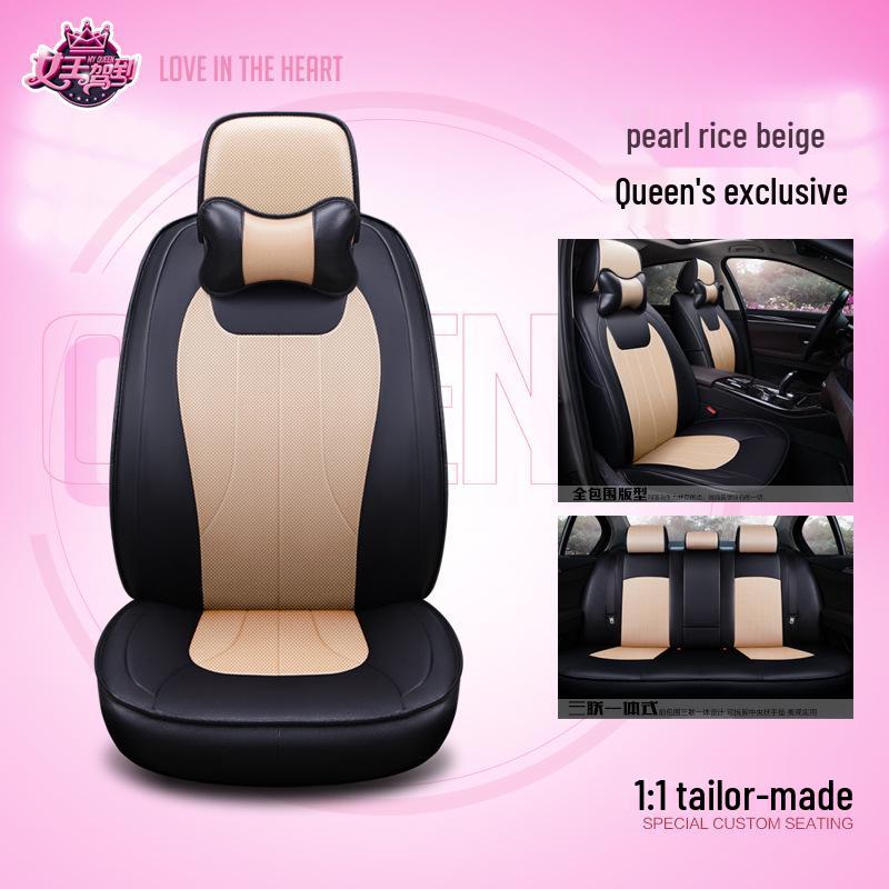 Universal Full Leather 3D Surround Car Seat Cushion - All-Season Protection