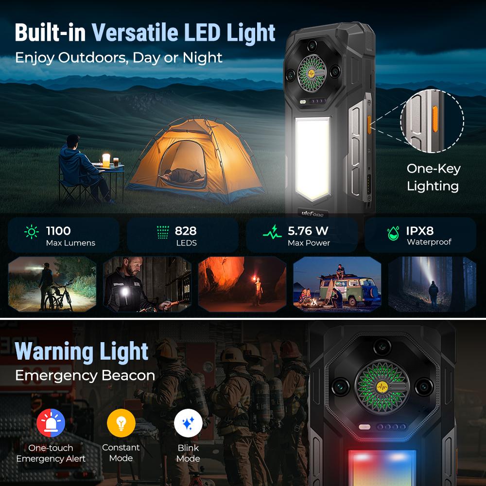 Ulefone Armor 33 4G Rugged Phone 25500 mAh 512GB ROM Up to 24GB RAM 120Hz 6.59" NFC Android 15 66W Global Version Smartphone