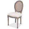 Dining Room Chairs 6 Pcs Cream Fabric