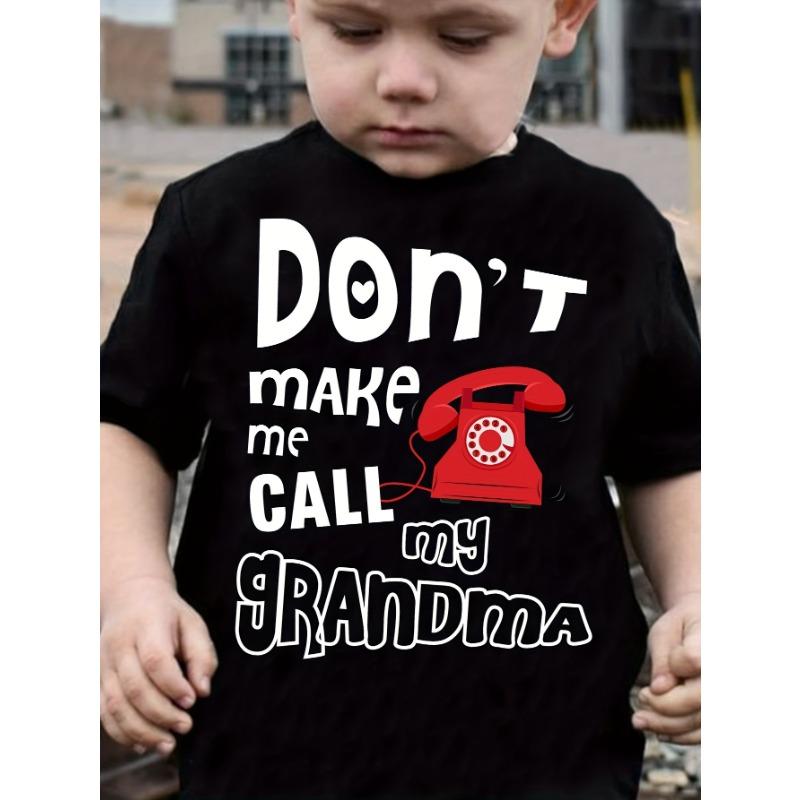 

European sizes Children Boys Don t Make Me Call My Grandma print boy S T-shirt 164cm чорний