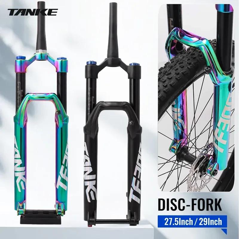 TANKE Air Fork 27.5/29  MTB 15x110mm Barrel Shaft 160mm Travel Cone Tube Manual Lock Rebound Adjustment Black27.5in TZ 160MM