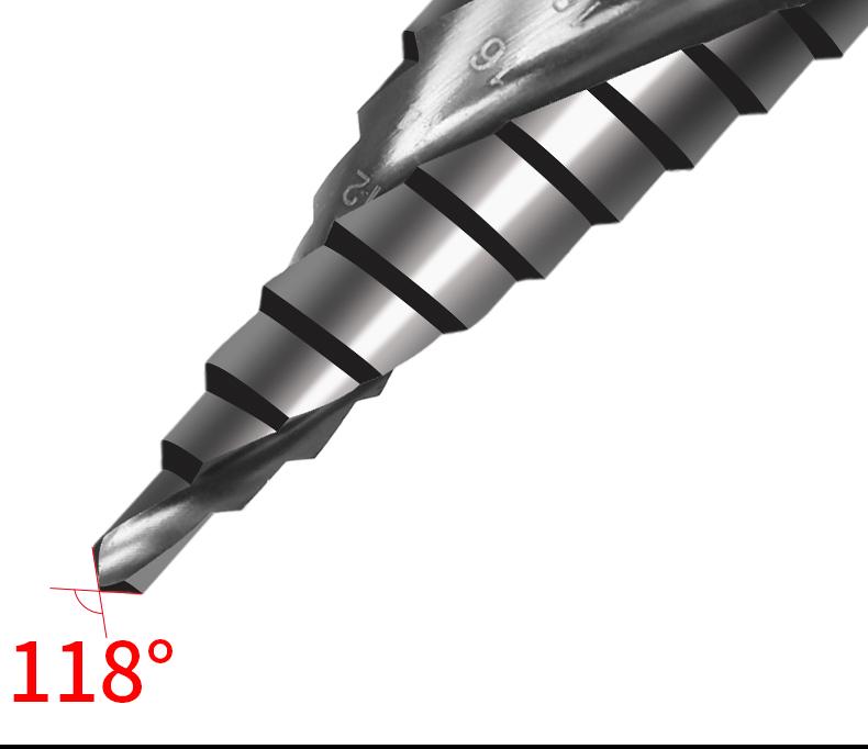 Industrial Grade Multi-Functional Cobalt Step Drill - High Hardness Stainless Steel for Metal Hole Punching