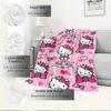 1pc Hello Kitty Spring Floral Pattern Flannel Blanket - Seasonal Home Decor, Comfortable and Machine Washable, Suitable for All Ages, Ideal