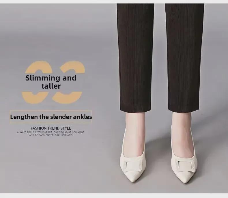 Women's Velvety Thick Chenille Straight Harem Pants - Loose, Large Size, with Pockets In Autumn/Winter Corduroy.