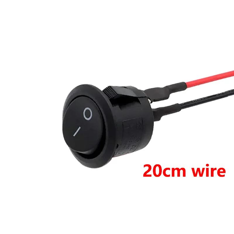 5 шт. Мини-тумблер 12 В ВКЛ ВЫКЛ с проводом 6A/250V 10A/125V Переключатель для автомобиля лодки Автомобильный RV Черный