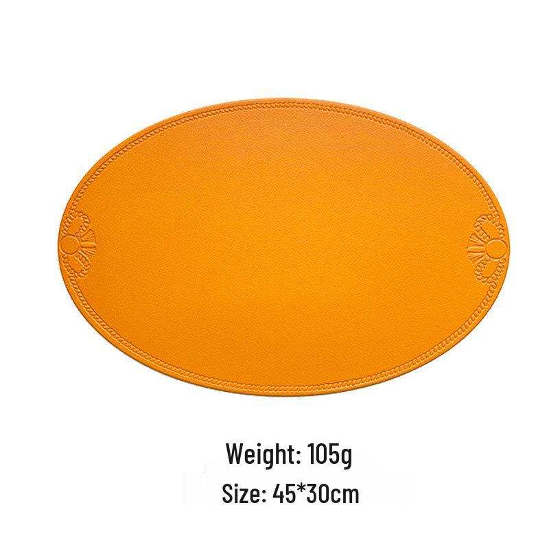 Retro European-Style Leather Placemat, Heat-Resistant, Waterproof & Oil-Proof Nordic Mat