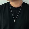 IngeSight.Z New Love Heart Pendant Necklace for Men Trendy Stainless Steel Cross Choker Necklace Male Punk Hip Hop Neck Jewelry