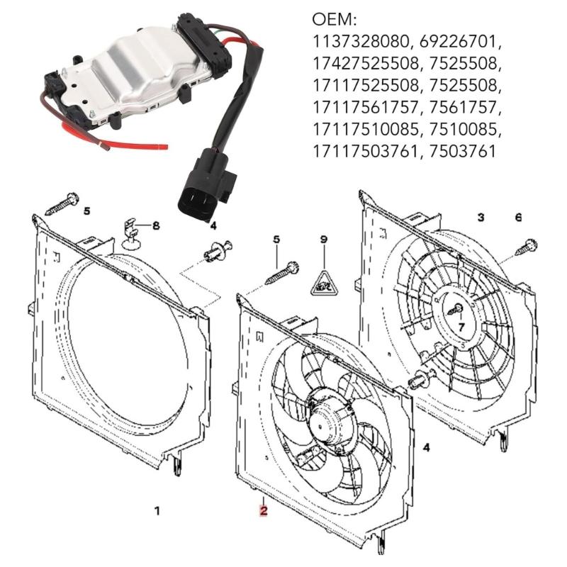 High Performances Cooling Fan Control Module 17117561757 Accuracy Temperature Control Modules for Car E46 316i 318i 320i