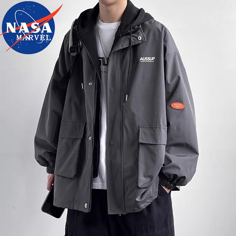 NASA MARVEL Herren Kapuzen-Mehrlagen-Freizeitjacke