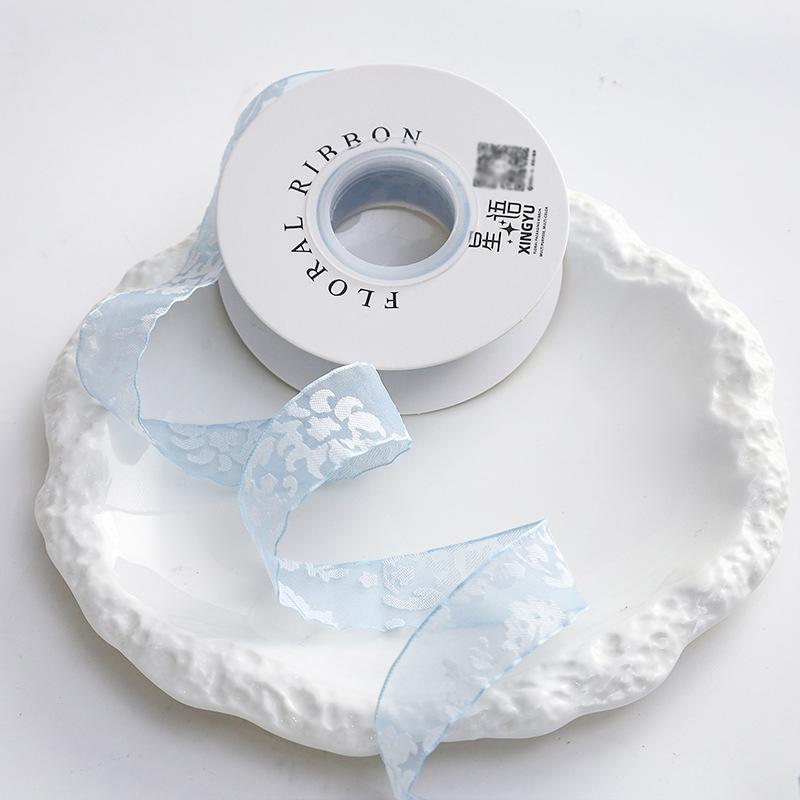 2/5yards Blue Theme Ribbon for Gift Packing Clothing Sewing Supplies DIY Hair Bows Decor Craft Accessories Ribbons for Crafts