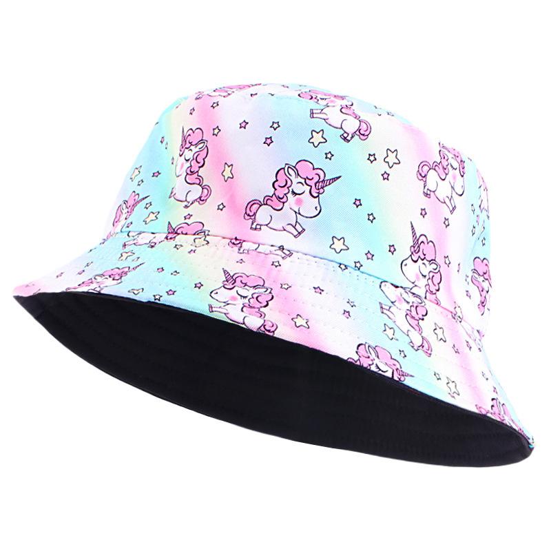 Children's Printed Cartoon Pot Hat, Baby Breathable Sun Hat, Beach Hat, Double-sided Can Wear JDKPM-05