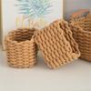 Handwoven Cotton Rope Makeup Holder Decorative Desktop Storage Basket Multipurpose Bedroom Organizer for Cosmetics
