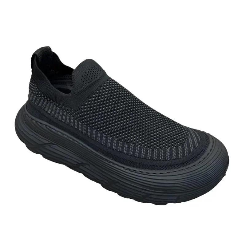 Fashion Man Sneakers Summer Black Flying Weaving Breathable Mesh Zapatos Hommes Casual Quick-dry Soft Sole Sport Shoes Outdoor