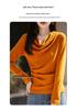Double-Sided Velvet Scoop Neck Pleat Base Layer Women's Sweater - Autumn/Winter 2025 New Style Knitwear