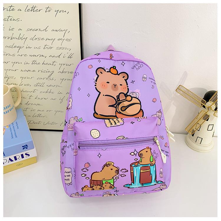 Capybara Cartoon Printed Backpack Children Schoolbag Fashion Leisure Travel Bag