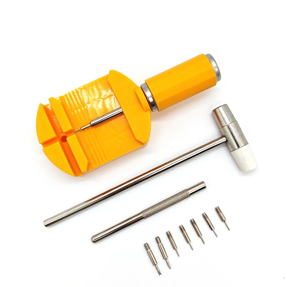 

10 шт. Инструменты для ремонта часов Замена металлического браслета Удаление звеньев Стальной ремешок Установка ремешка Универсальный съемник ремешка для часов