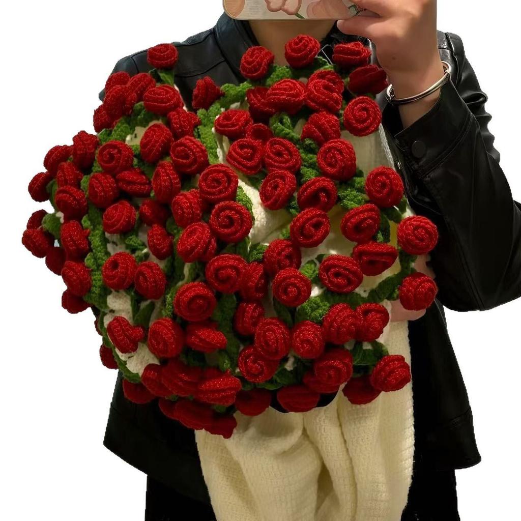 Handmade Lily of the Valley, Jasmine, and Rose Knitting Kit - DIY Creative Gift for Bouquet or Blanket Making