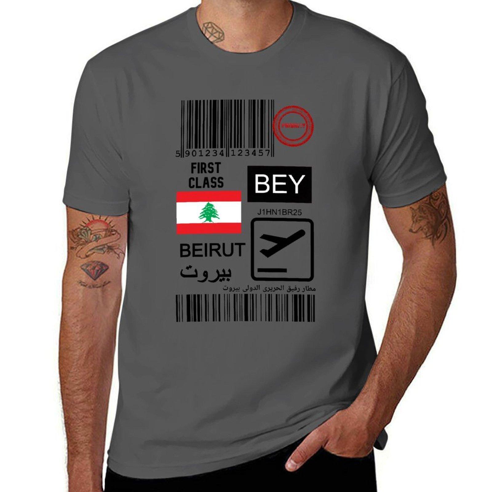 

Beirut-Rafic Hariri International Airportluggage tag / ticket T-Shirt t shirts designer t shirts for man cotton T-Shirt 4XL