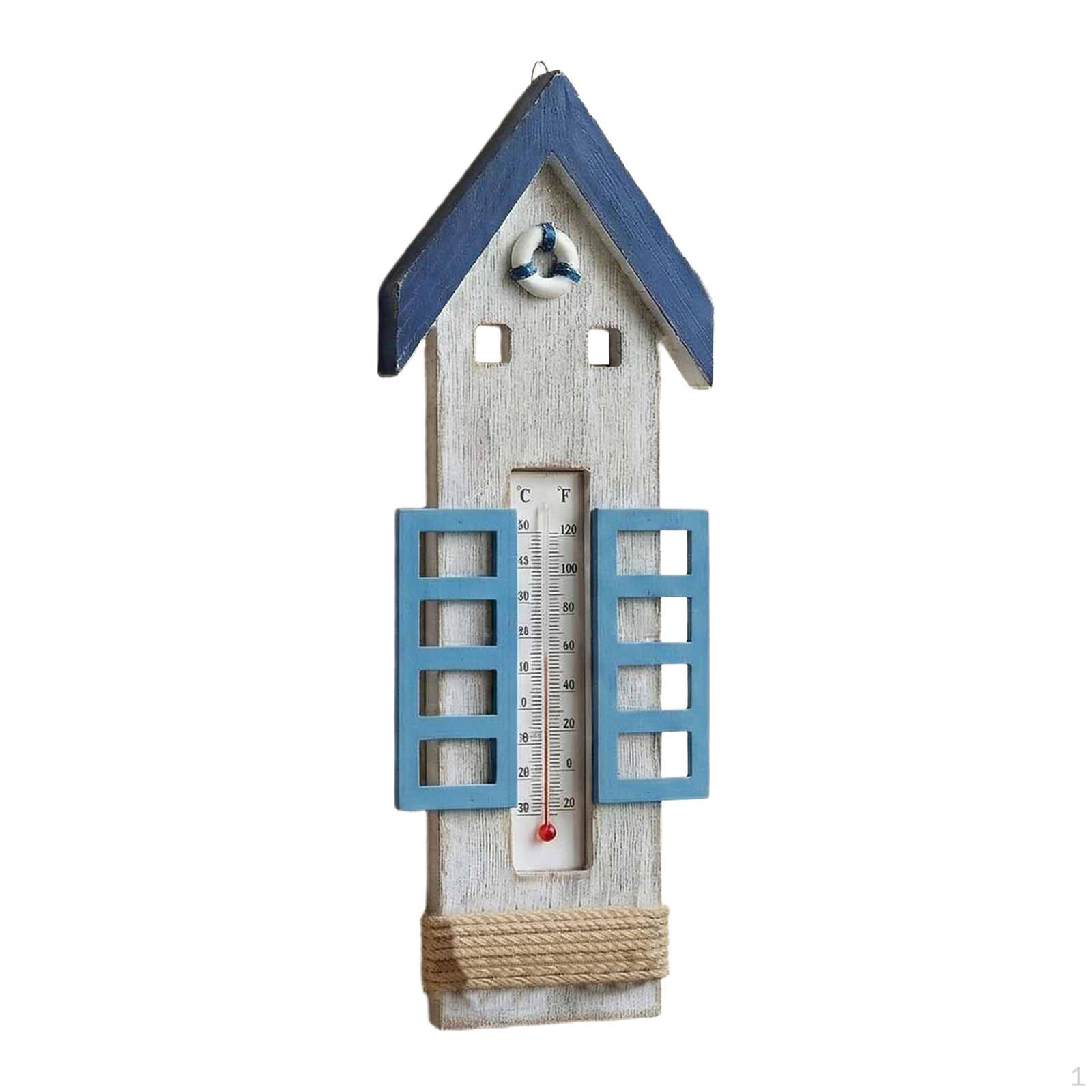 

Nautical Wall Thermometer, Artistic Hanging Decoration, Practical Indoor/Outdoor Temperature House 30x10cm