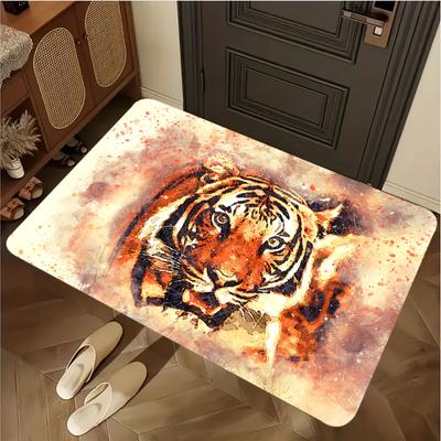 1 Pieza Alfombra de Cocina con Estampado de Tigre Alfombra de Cocina Antifatiga Impermeable Juego de Alfombras Antideslizantes Alfombra Pasillera Alfombra de Noche Alfombra Absorbente