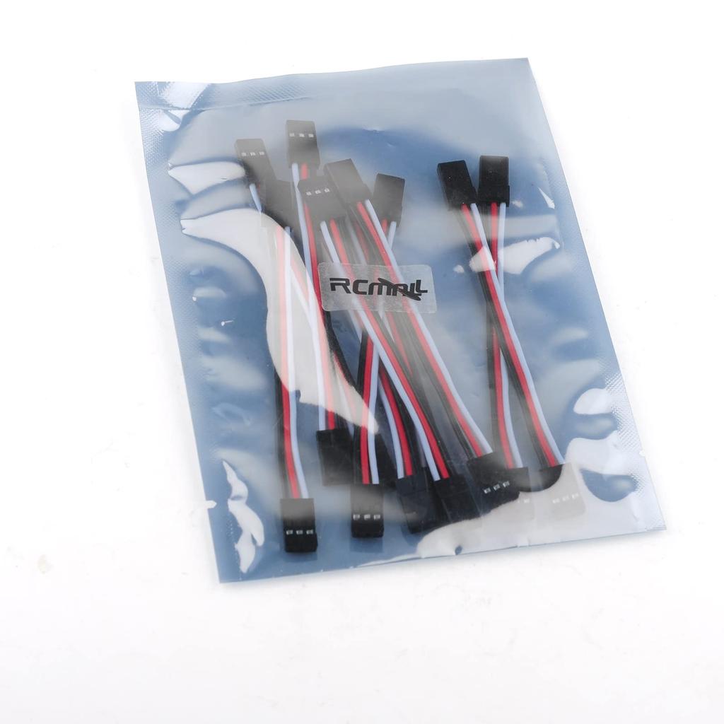 Servo Extension Cable Lead Wire 100mm 3.93 inch 3 Pin Cord Male to Male JR Plug for Futaba (Pack of 10PCS)
