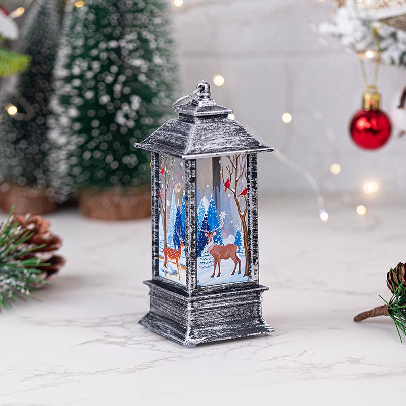 Christmas Snowman & Santa Candle Lantern - Holiday Night Light & Decor Ornaments