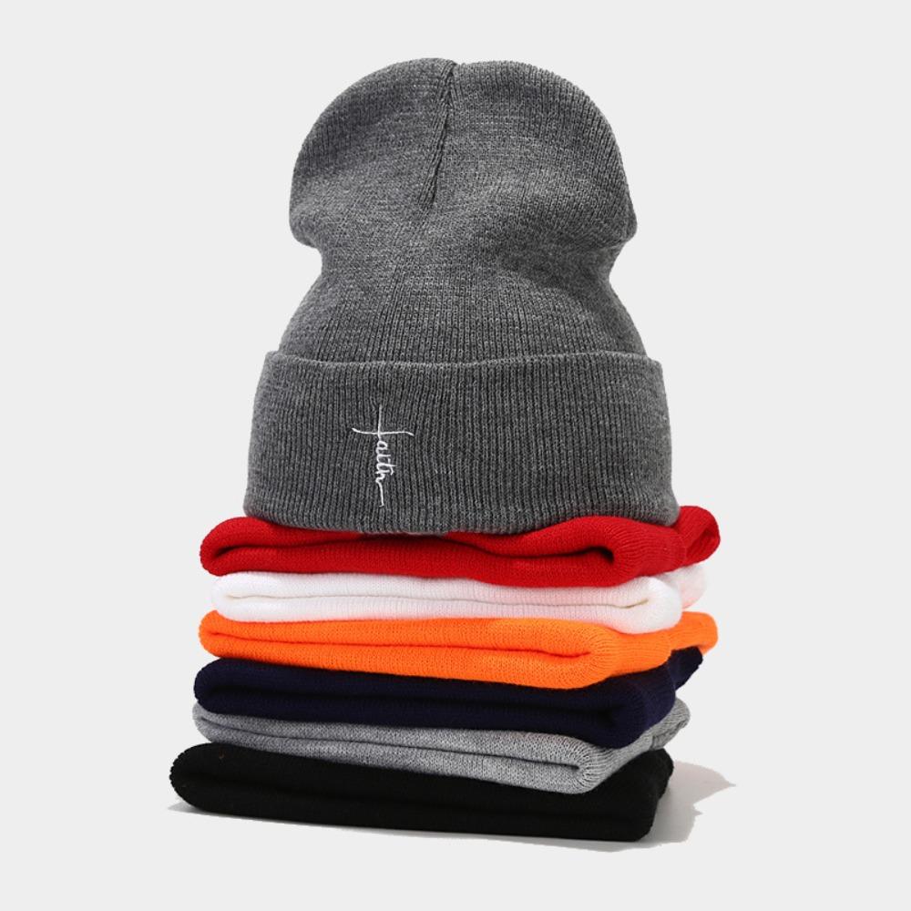 Embroidered Beanies Hats Cotton Knitted Hats Winter New Ear Protection Hat