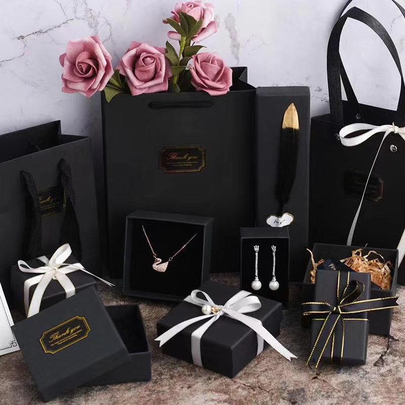 Kraft Paper Jewelry Box: Bracelet, Necklace, Anklet, Brooch Packaging with Lid and Base