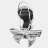 Fashion Silver Bow Decoration Brand High Heel Sandal Women Fashion Ankle Strap Buckle Designer Heels Elegant Banquet Bridal Evening Shoe