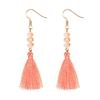 Bohemian Acrylic Bead Women Girls Tassel Hook Earrings Long Dangle Party Jewelry