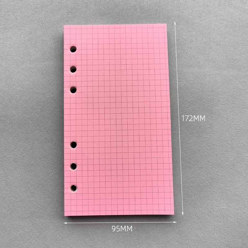 50 Sheets A6 Colorful Grid Loose Leaf Notebook Refill Spiral Binder Inner Page Line Blank craft Grid Inside Paper Stationery