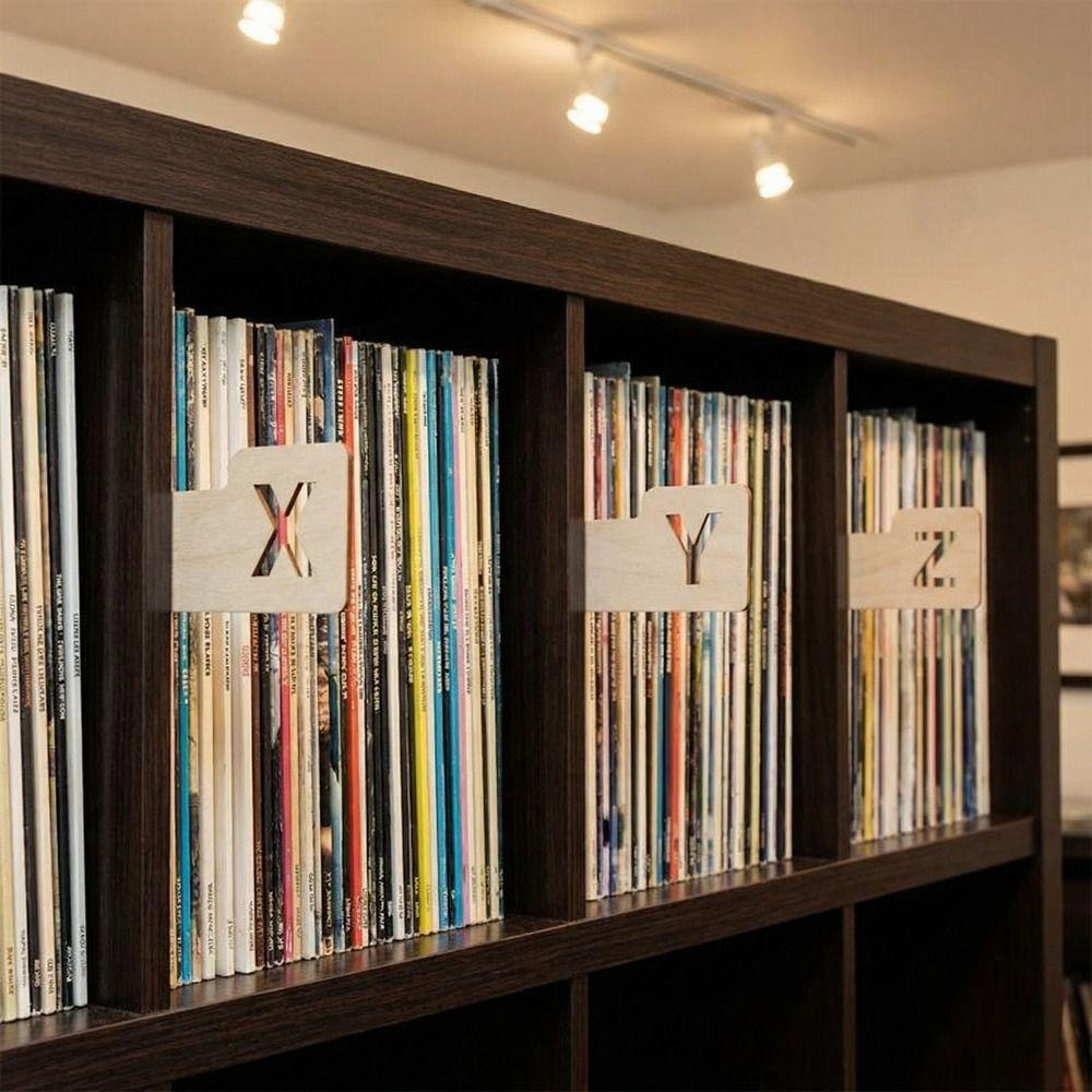 Wooden Vinyl Record Dividers Versatile Record Index Card Record Holder Organizer  Music Collection