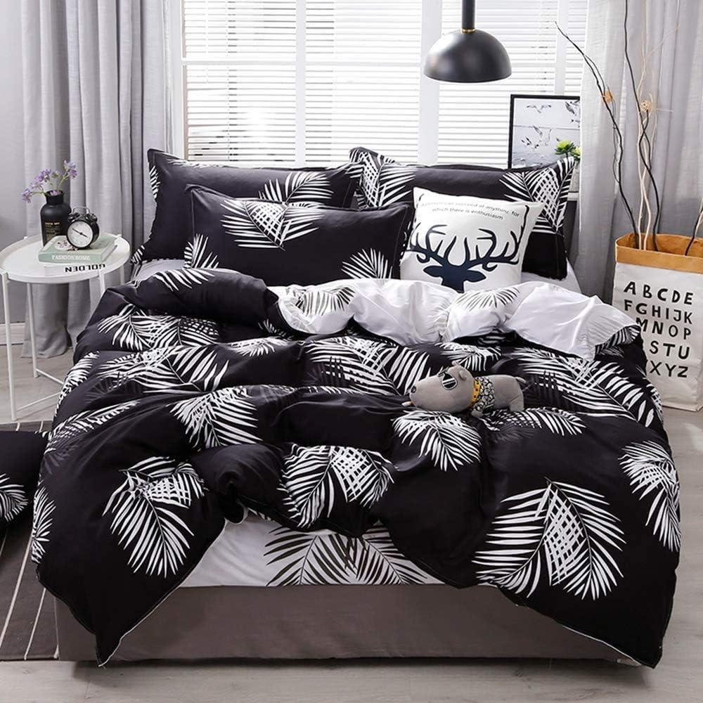 

Palm Leaf Warm Comforter Cover Set Leaves Print Beding Set Quen Sized Dimensions for Children Kids Adult People Botanical Plant Soft Duvet Cover Soft 120*200cm Single