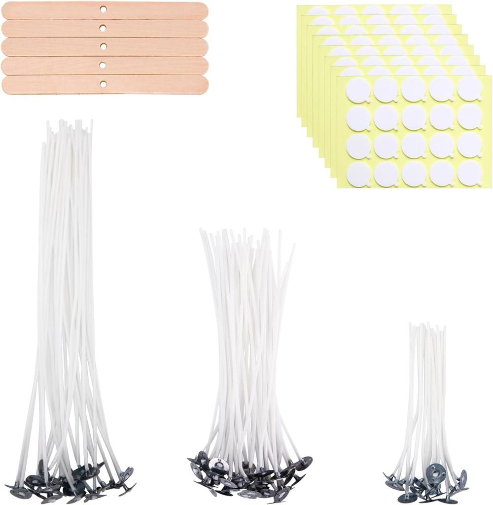 80 Pcs Pre Waxed Candle Wicks With Stickers Holders Cotton Wicks For Candle Making Soy Wax