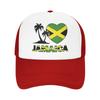 Jamaica I Love Jamaican Flag Mesh Baseball Cap Unisex Sport Sun Hat  Hats Adjustable Sun Hats Summer Trucker Hats