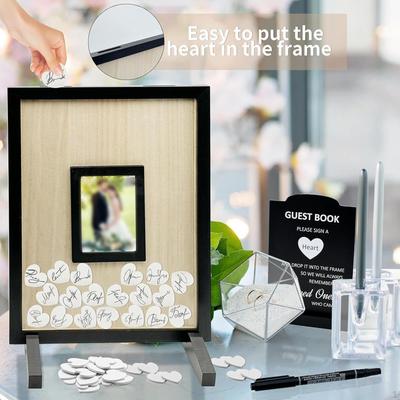 Ornamente Carte de Oaspeți Nuntă,Decor Nupțial,Tablă de Mesaje Acrilică Cutie din Lemn pentru Depunerea Mesajelor,Semn de Nuntă pentru