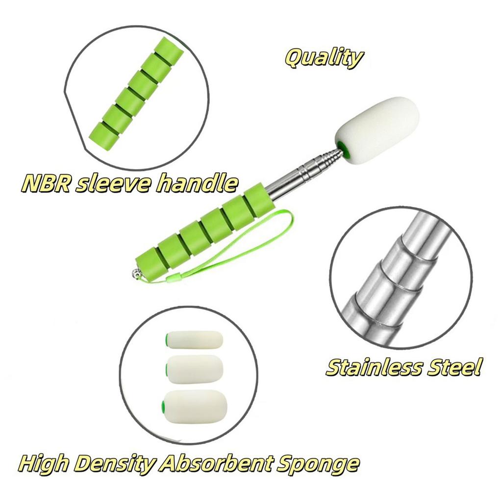 Telescoping Ceramics Water Absorbing Rod With Detachable Sponge Head Ergonomic Grip For Studio Use