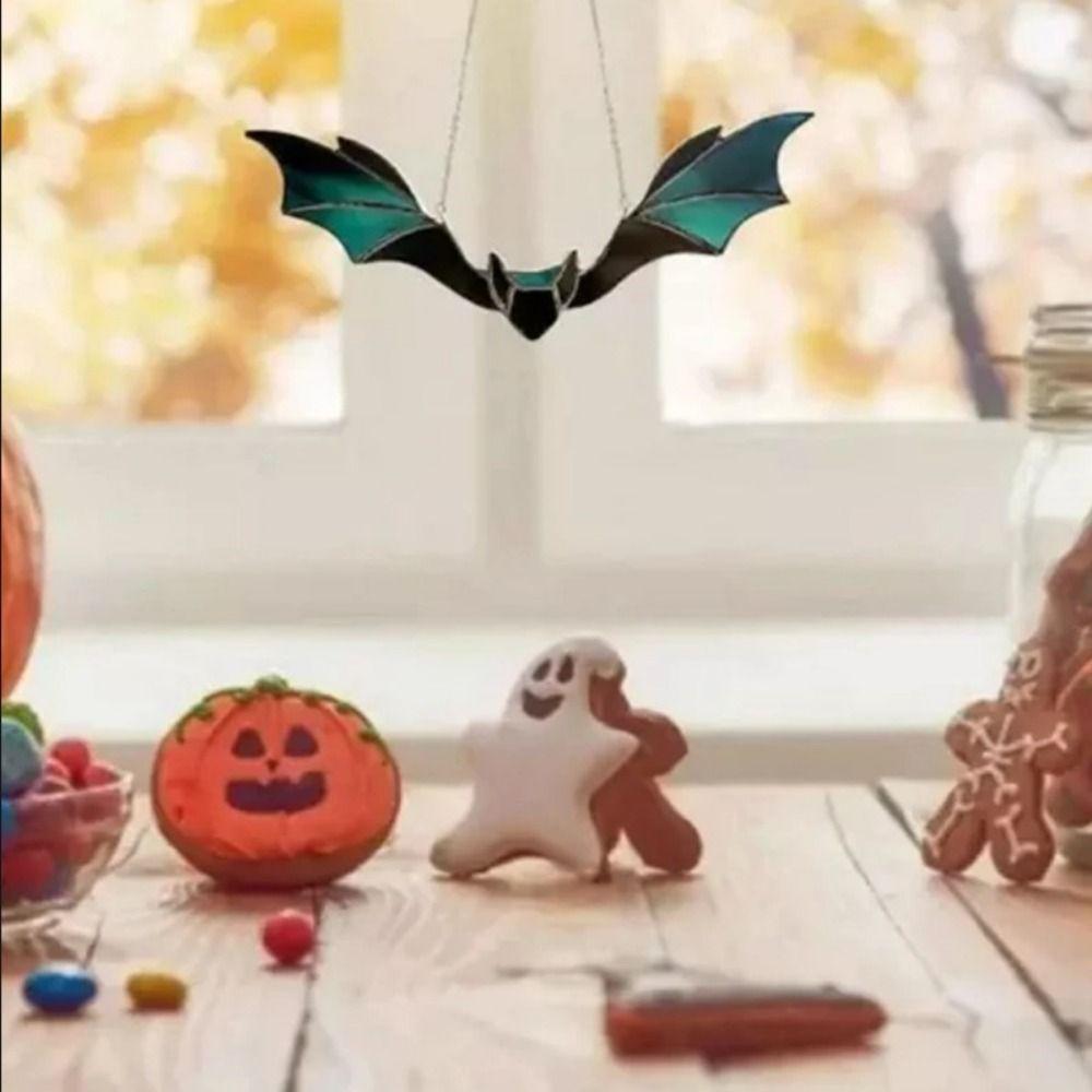 Bat Shaped Wall Hanging Bat Stained Gothic Bat Ornaments Funny Halloween Bat Pendant  Room