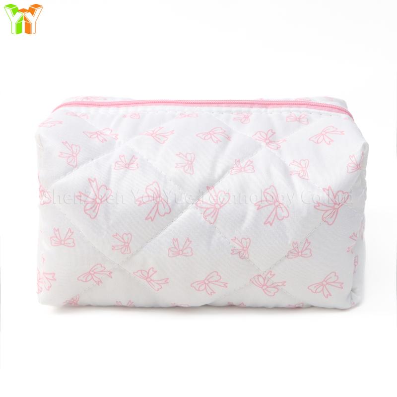 YY Handmade Cotton Makeup Bag for Women Aesthetic Girl for Toiletry Bag with Bow Detail National Style Handmade by Women