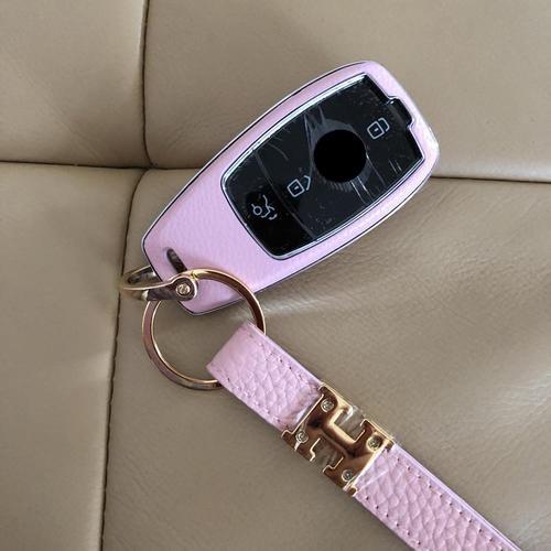 Leather Car Key Case Cover Key Chain Key Bag Shell Protector For Mercedes-Benz A-Class C260L E200L E-Class E300L Cls Glc