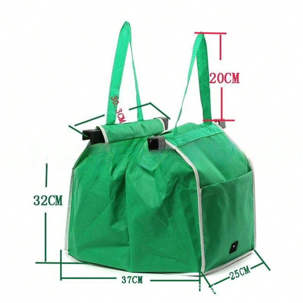 Green Environmental Protection Bag, Supermarket Shopping Bag Can Be Clipped Cart TV Product Can Be Folded
