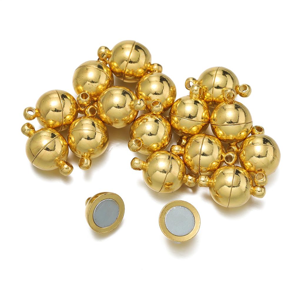 10pair/Lot 6/8/10mm Round Magnetic Connectors Clasps Magnet Charms End Cap for DIY Jewelry Making Couple Bracelet Necklace